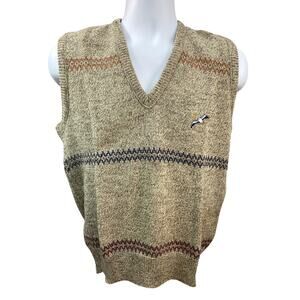 Outward Bound Brown Wool Blend Vest Men's Medium Fishing USA Made Bird emblem